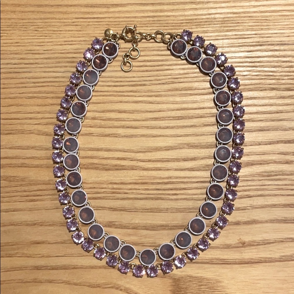 J. Crew Layered Brulee Necklace in Purple